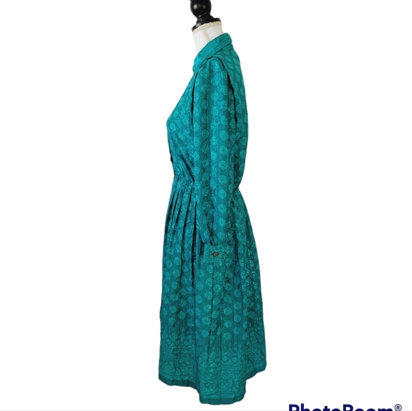 Vintage 80’s Schrader Petite Pleated Dress - Picture 2 of 8